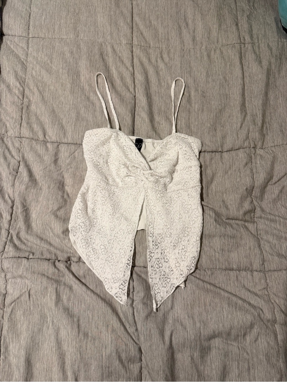 Windsor White Lace Open Front Cami